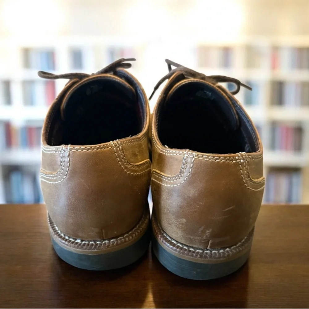 LL Bean Boots Mens 8.5 Brown Stonington Oxford Loafers Leather Plain Toe